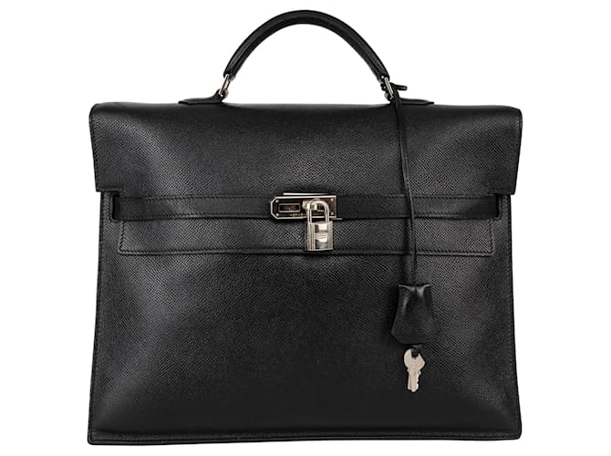 Hermès Black Kelly Depeche 34 Handbag Cloth  ref.1422901