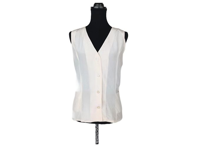 Emanuel Ungaro Camicia in seta bianca vintage Ungaro, Ungaro mare e barca Bianco Bianco sporco