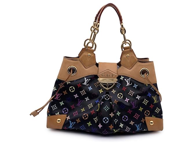 Louis Vuitton Schwarze Multicolor Canvas Murakami Ursula Tasche Leinwand  ref.1422941