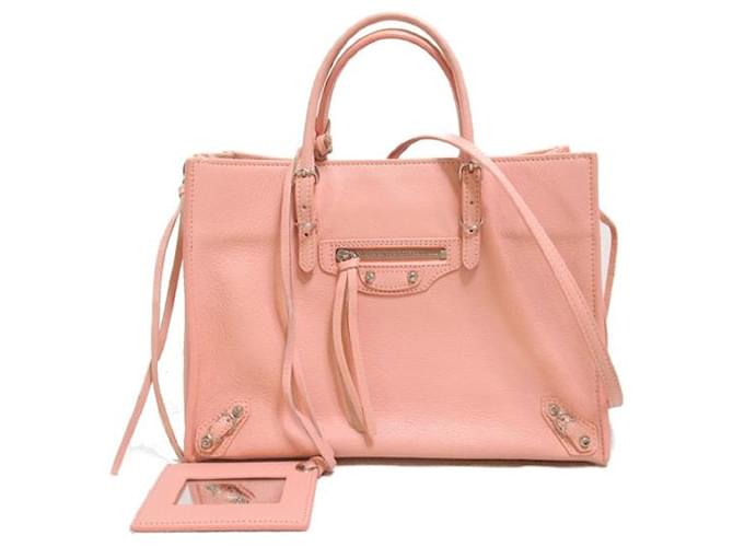 Sac à main en cuir Balenciaga Motocross Classic Papier 370926 en très bon état Rose  ref.1422949