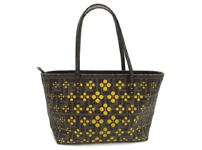 Borsa tote in tela Fendi Zucca 8BH223 in ottime condizioni Marrone  ref.1422950