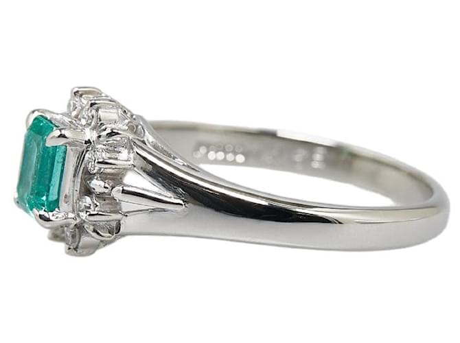 & Other Stories Pt900 Platinum Emerald 0.46ct Diamond 0.09ct Ring in Excellent Condition Silvery Metal  ref.1422954