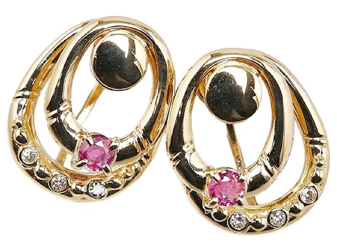 & Other Stories LuxUness 18K Ruby Diamond Earrings  Metal Earrings in Excellent condition Golden  ref.1422955