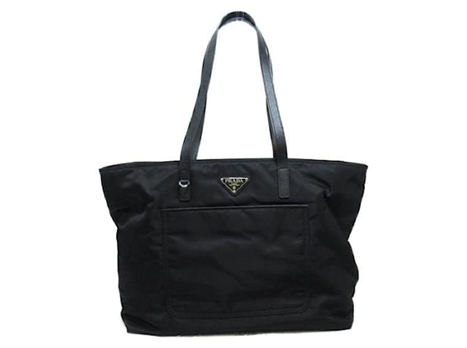 Sac tote Prada Tessuto Sac en toile 1BG052 en très bon état Noir  ref.1422957