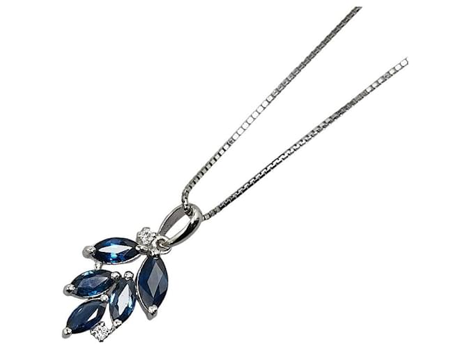 & Other Stories Platinum Pt900 Pt850 Sapphire 1.27ct Diamond Necklace in Excellent Condition Silvery Metal  ref.1422961