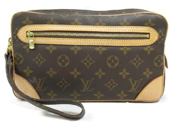 Bolso de mano de lona Marly Dragonne de Louis Vuitton M51825 en excelente estado Castaño Lienzo  ref.1422964