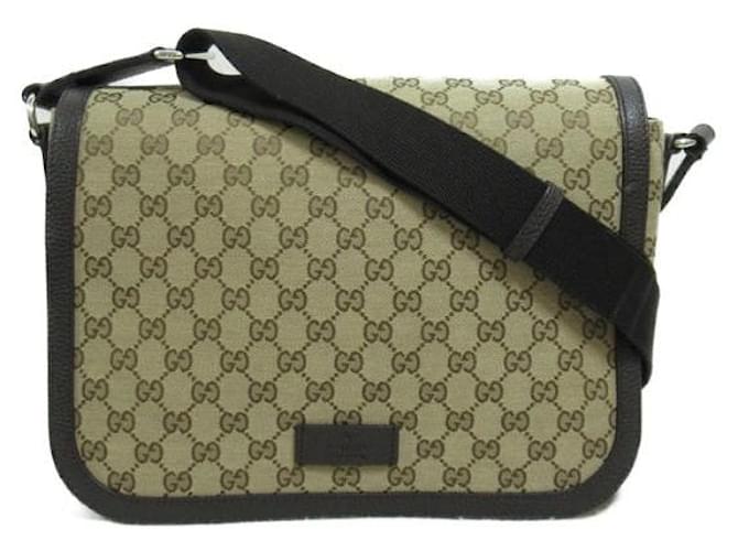 Sac messager Gucci GG Canvas Sac en toile bandoulière 449000 en très bon état Marron  ref.1422980