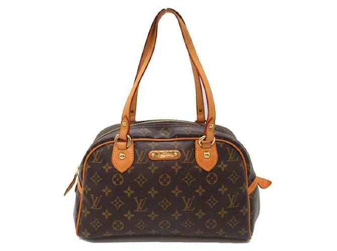 Sac à épaule en toile Louis Vuitton Montorgueil PM M95565 en très bon état Marron  ref.1422988