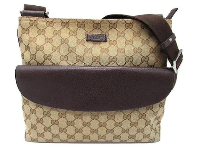 Gucci GG Canvas Crossbody Bag Canvas Crossbody Bag in Very Good Condition Brown Cloth  ref.1422990