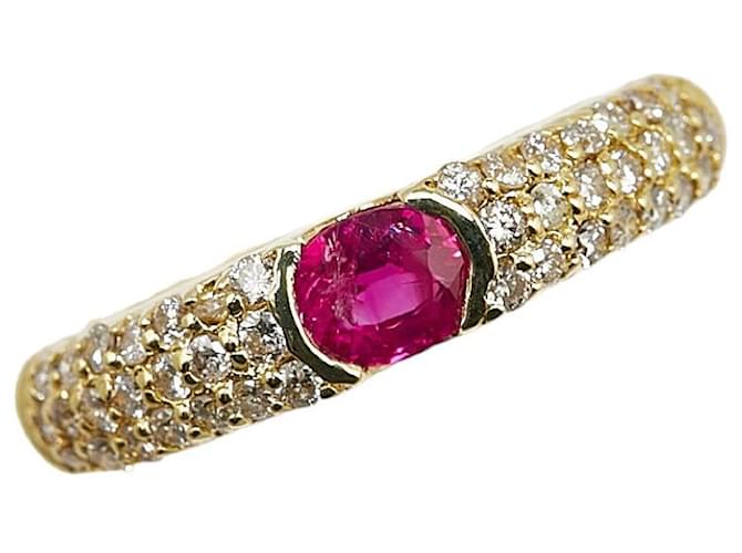 & Other Stories K18YG Yellow Gold Ruby 0.45ct Diamond 0.45ct Ring in Great Condition Golden Metal  ref.1422991