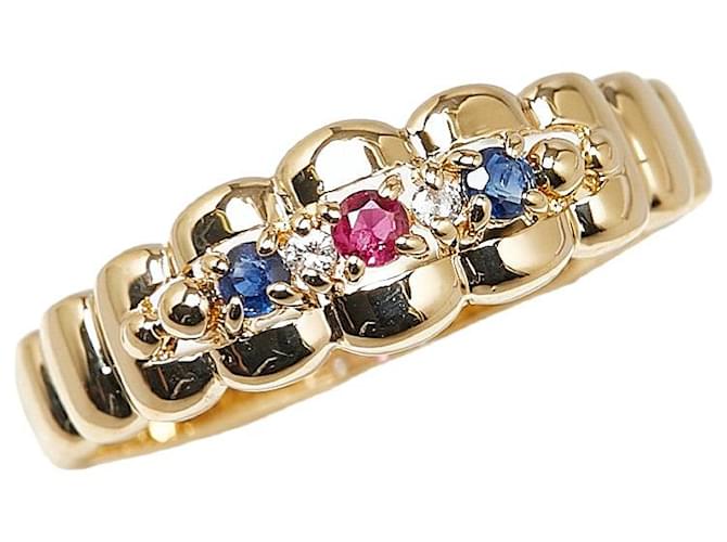 & Other Stories K18YG Yellow Gold Ruby Diamond Ring in Great Condition Golden Metal  ref.1423001