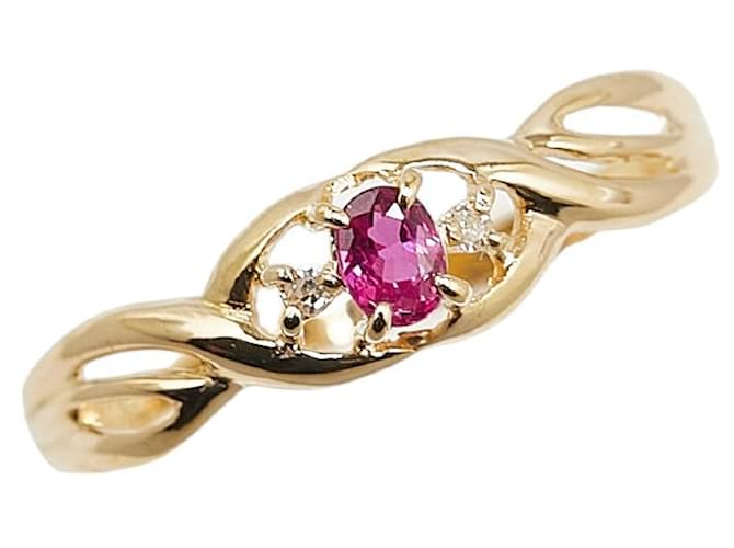 & Other Stories K18YG Yellow Gold Ruby Diamond Ring 11.5 in Great Condition Golden Metal  ref.1423031