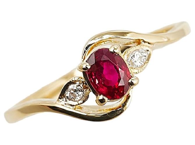 & Other Stories Bague en diamant rubis 18K LuxUness. Bague en métal en excellent état. Doré  ref.1423032