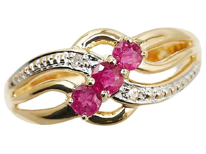 & Other Stories K18YG Yellow Gold K18WG White Gold Ruby Diamond Ring in Excellent Condition Golden Metal  ref.1423035