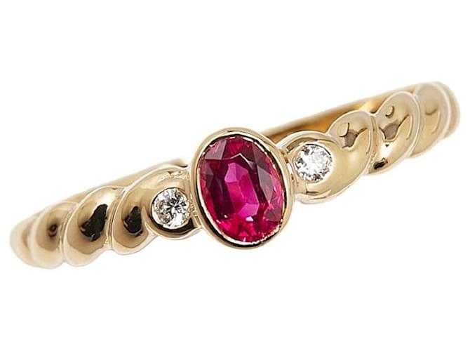 & Other Stories LuxUness 18K Ruby Diamond Ring  Metal Ring in Excellent condition Golden  ref.1423038