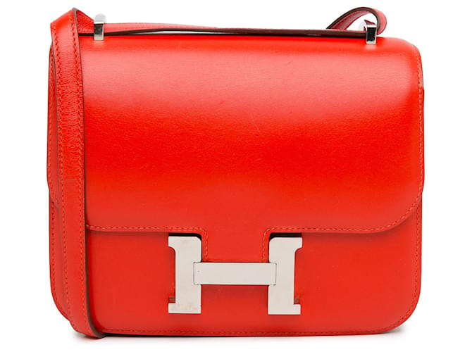 Hermès Vermelho Mini Tadelakt Constance 18 Couro Bezerro-como bezerro  ref.1423177