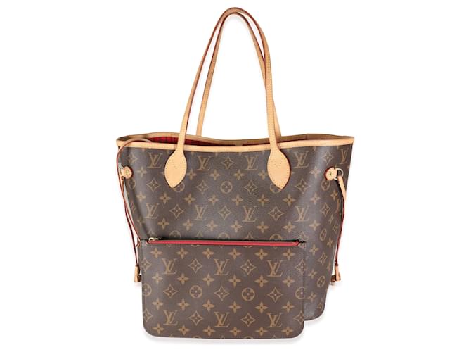 Louis Vuitton Monogram Canvas Neverfull MM Braun Leinwand  ref.1423311