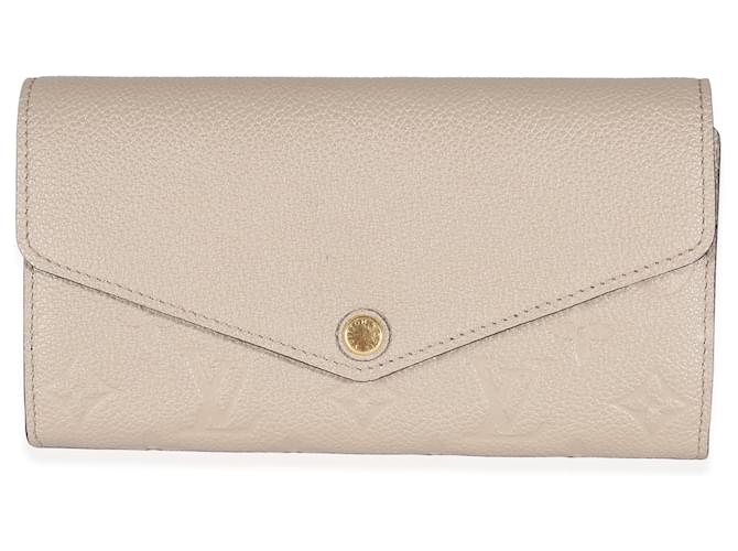 Portefeuille Sarah Monogram Empreinte Turtledove Louis Vuitton Cuir Marron Beige  ref.1423333