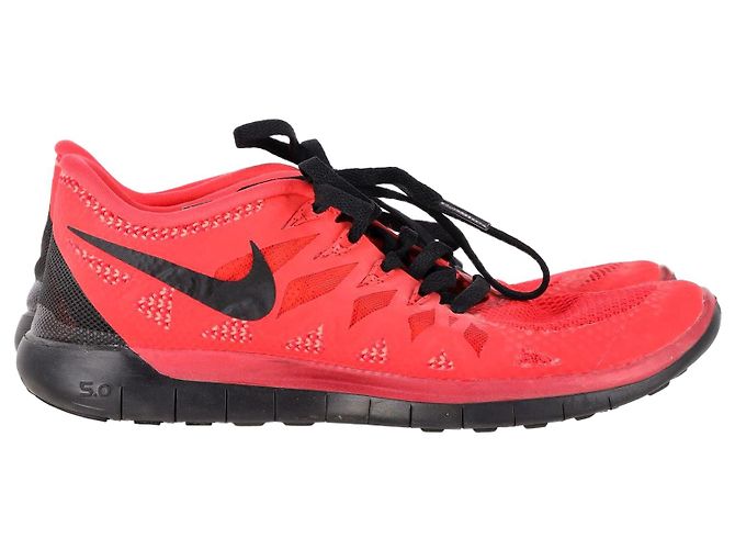 Baskets de course Nike Free 5.0 en maille rouge