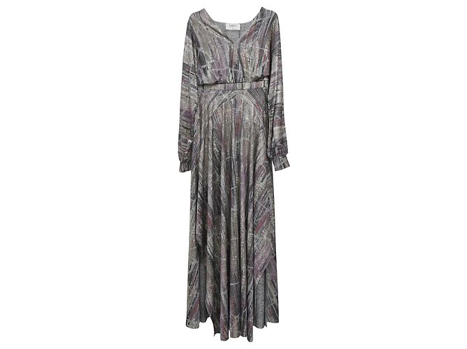 Ba&sh Santana Metallic Maxi Kleid aus mehrfarbigem Polyester