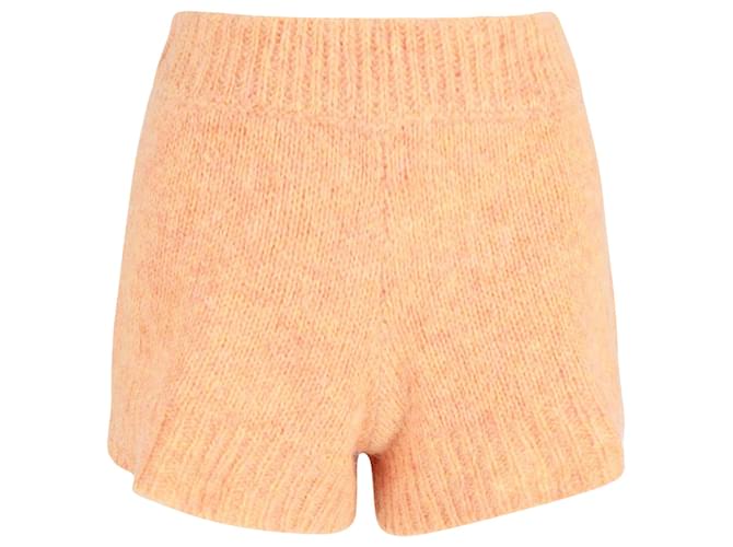 Autre Marque Rotate Birger Christensen High-Waist Knit Shorts in Orange Wool  ref.1423403