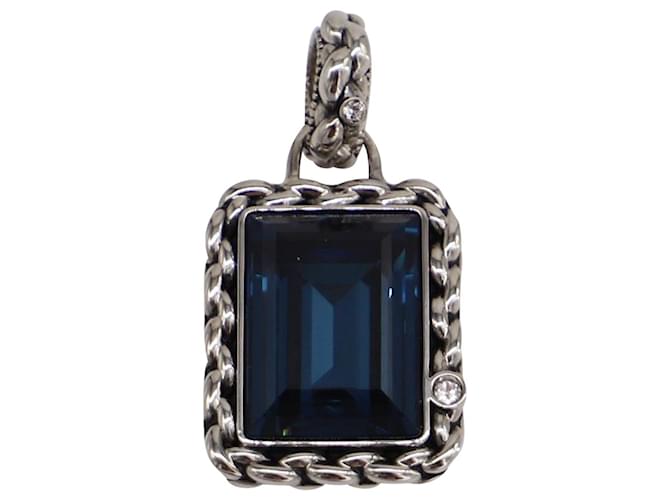 Pendentif Swarovski Mont Crystal Enhancer en métal argenté Bleu  ref.1423444