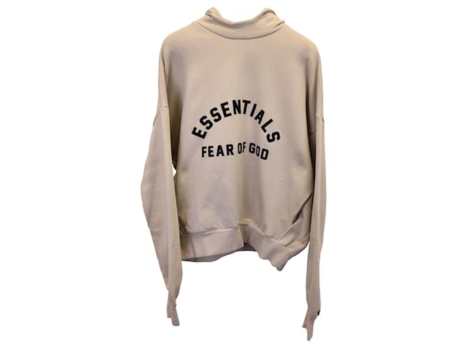 Fear of God Essentials Bonded Hoodie in Beige Cotton  ref.1423477