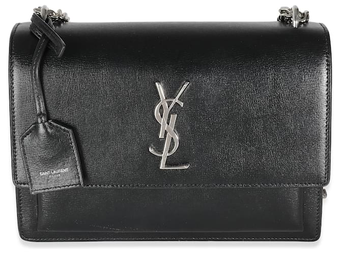 Saint Laurent Bolsa de Couro de Bezerro Preto Média Monogram Sunset  ref.1423503