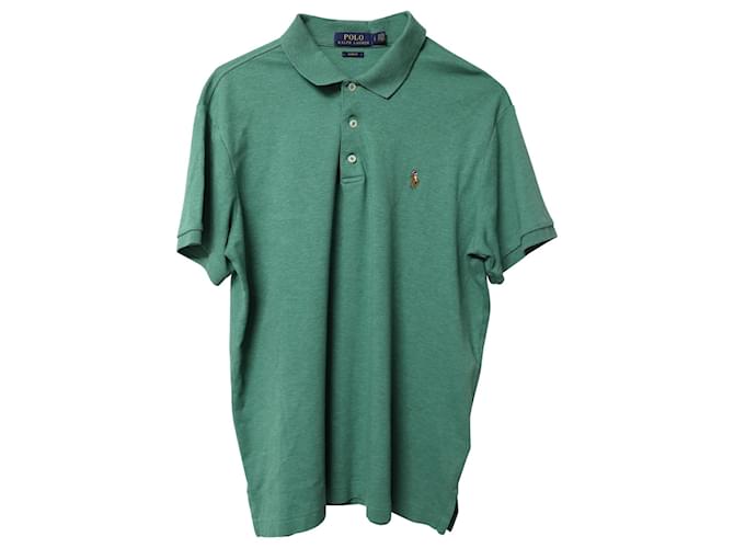 Polo Ralph Lauren Custom Slim Fit Polo T-Shirt in Green Cotton  ref.1423510