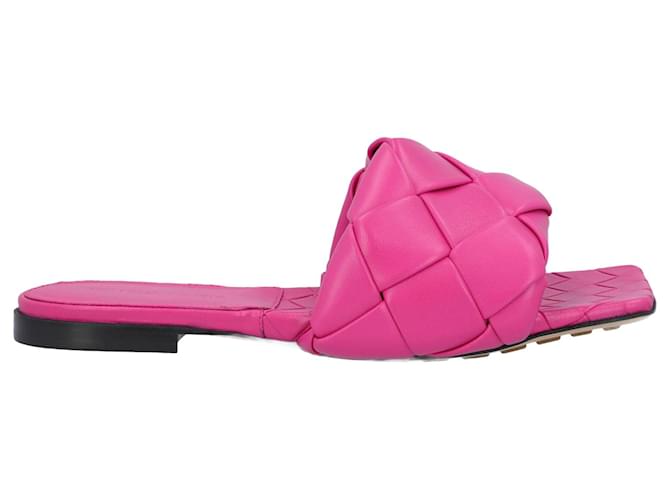 Bottega Veneta Lido Flat Sandal pink Leather ref.1423550