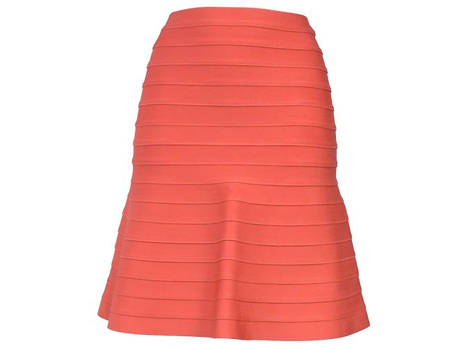 Saia midi Herve Leger em rayon laranja