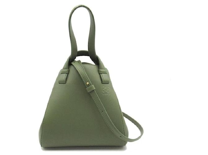 Sac à main Loewe Hammock Nugget en cuir A538H04X023949 en excellent état Vert  ref.1423580