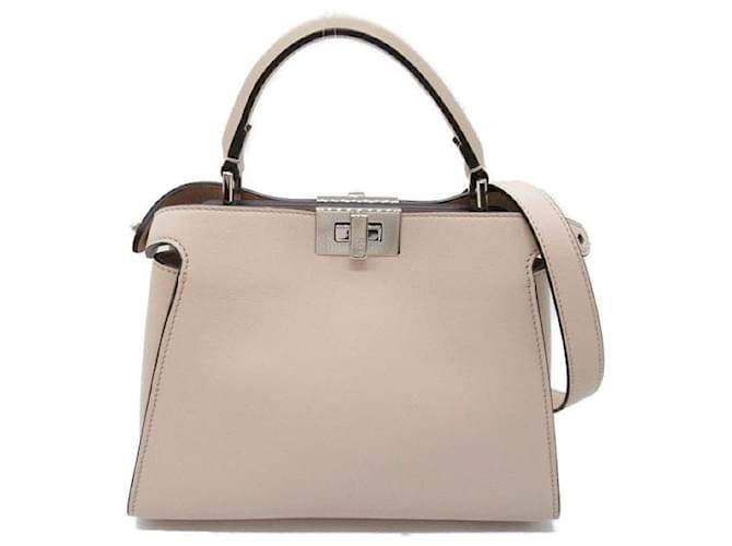 Bolsa de mão de couro Fendi Peekaboo Icon 8BN302 em ótimo estado Branco  ref.1423581