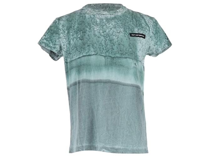 Acne Studios Printed Crew Neck T-Shirt in Green Cotton  ref.1423597