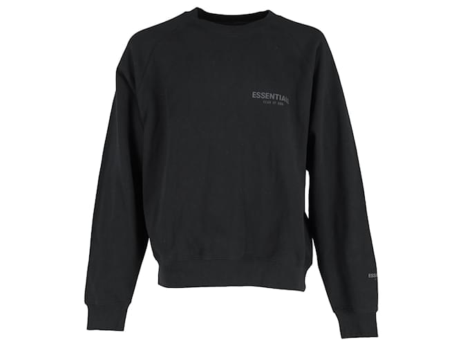 Fear Of God Essentials Logo Print Jersey Sweatshirt in Black Cotton  ref.1423608