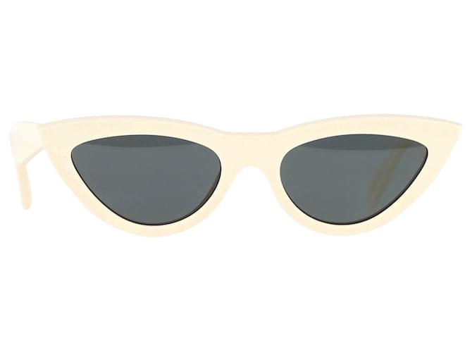 Céline Celine Cat Eye Sunglasses in White Acetate Cream Cellulose fibre  ref.1423653