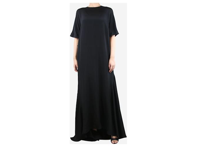 Autre Marque Black silk midi dress - size UK 10  ref.1423663