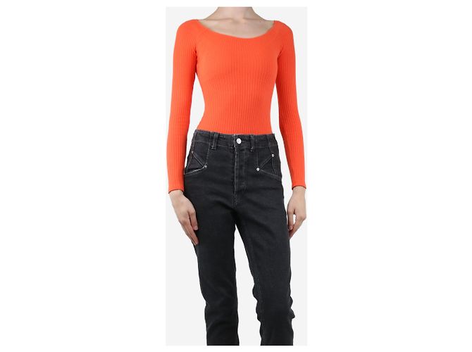 Mara Hoffman Body de canalé naranja - talla XXS