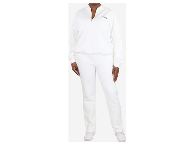 Autre Marque White half-zip pullover and jogger set - size M Cotton  ref.1423669