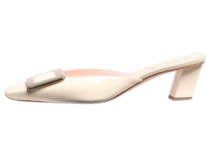 Roger Vivier Cream patent mules - size EU 37 Leather  ref.1423675