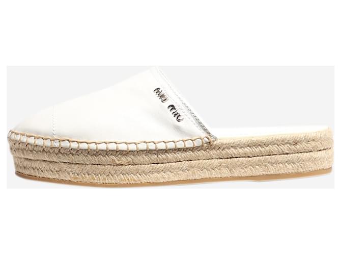 Miu Miu Mules espadrilles blanches - taille EU 39,5 Cuir  ref.1423676