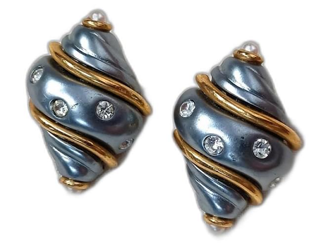 Shell earrings Kenneth Jay Lane Grey Metal  ref.1423697