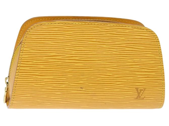 LOUIS VUITTON Epi Dauphine PM Pouch Jaune M48449 LV Auth 76250 Cuir  ref.1423747