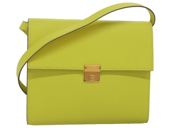 Hermès HERMES Click 16 Shoulder Bag Leather Yellow Auth 77462SA  ref.1423773