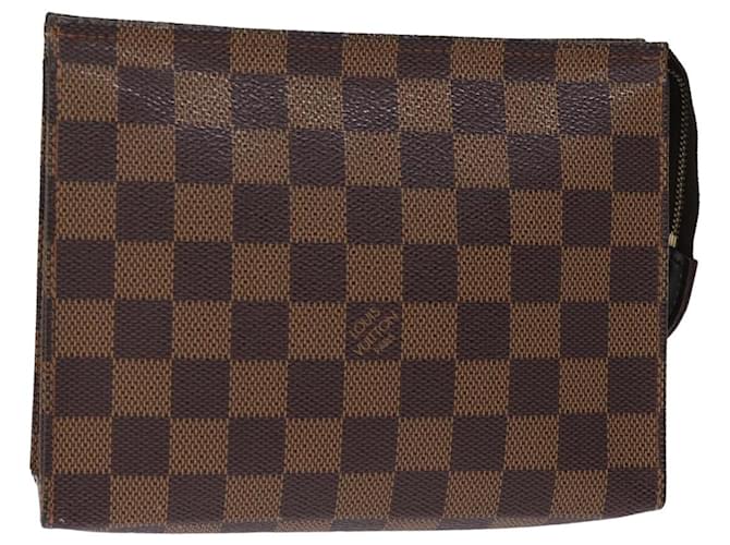 LOUIS VUITTON Damier Ebene Poche Toilette 19 Pouch N47544 LV Auth 77111  ref.1423812