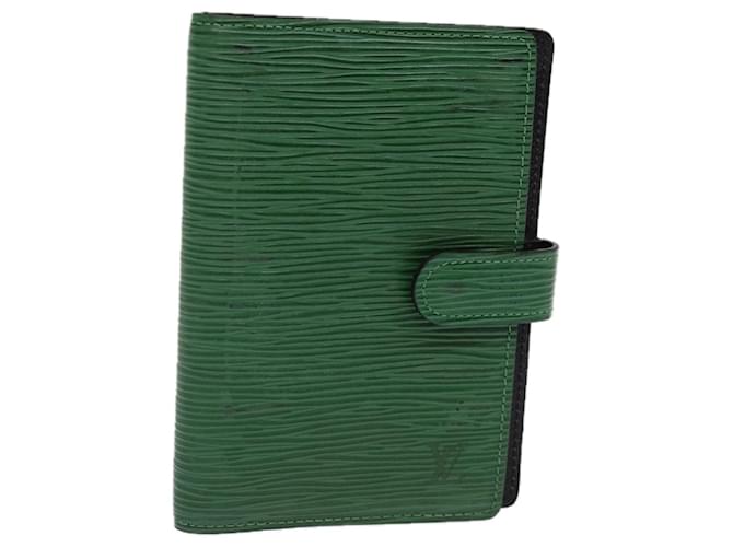 LOUIS VUITTON Epi Agenda PM Couverture de Planificateur de Jour Verte R20054 LV Auth 76229 Cuir  ref.1423826