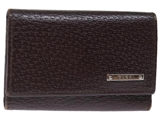 GUCCI Key Case Leather Brown Auth bs15093  ref.1423866