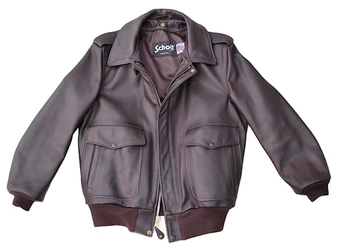 Schott Coats, Outerwear Brown Leather  ref.1423905