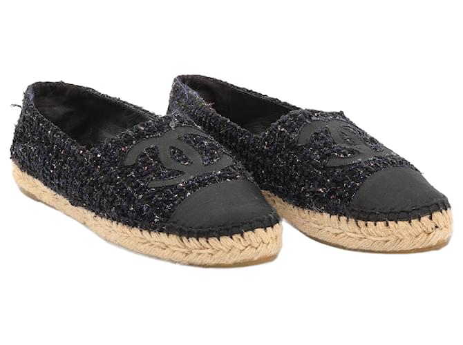 Timeless CHANEL  Flats EU 39 Tweed Navy blue  ref.1423947