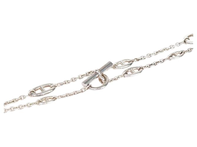 Hermès Collier long en argent sterling Hermes Farandole 120 Métal Argenté  ref.1424009